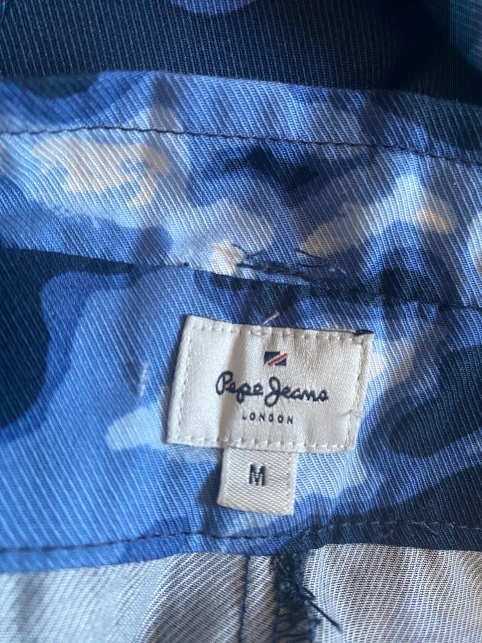 High-waisted Pépé Jeans T38 blue camouflage trousers – 100% fluid Tencel – photo 14